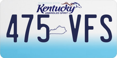 KY license plate 475VFS