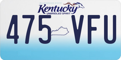KY license plate 475VFU