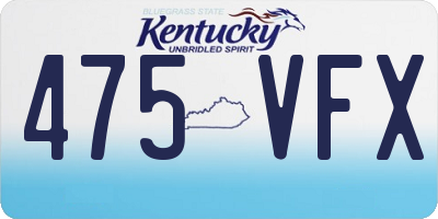 KY license plate 475VFX