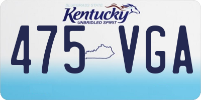 KY license plate 475VGA
