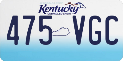 KY license plate 475VGC