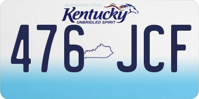 KY license plate 476JCF