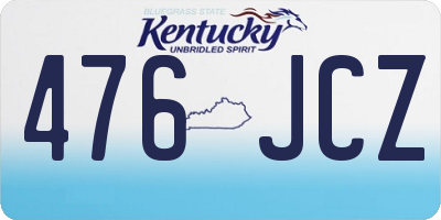 KY license plate 476JCZ
