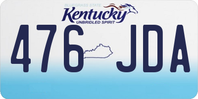 KY license plate 476JDA