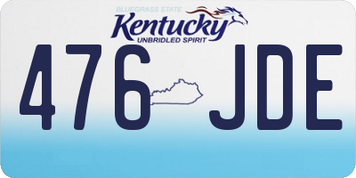 KY license plate 476JDE