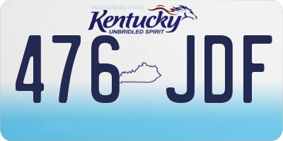 KY license plate 476JDF