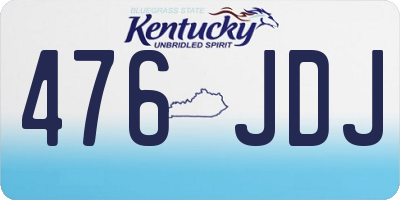 KY license plate 476JDJ