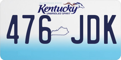 KY license plate 476JDK
