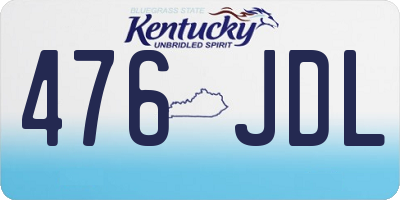 KY license plate 476JDL
