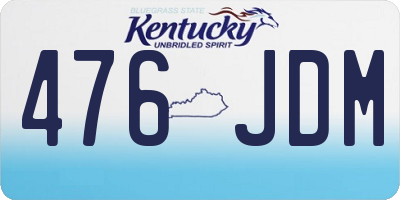 KY license plate 476JDM
