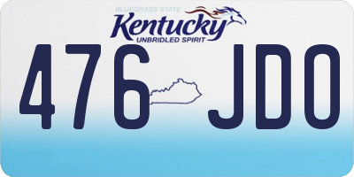 KY license plate 476JDO