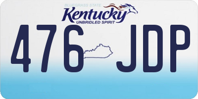 KY license plate 476JDP