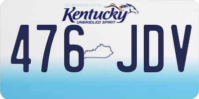 KY license plate 476JDV