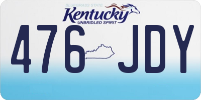 KY license plate 476JDY