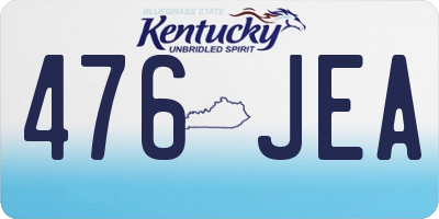 KY license plate 476JEA
