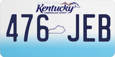 KY license plate 476JEB