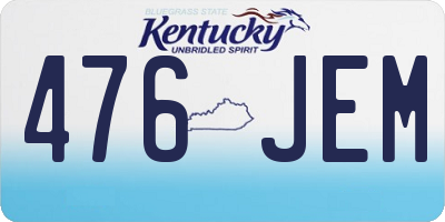 KY license plate 476JEM