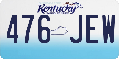 KY license plate 476JEW