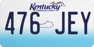 KY license plate 476JEY