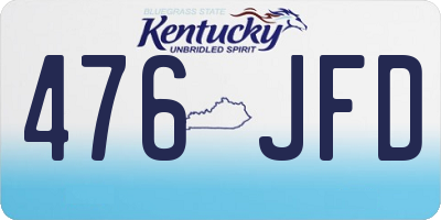 KY license plate 476JFD