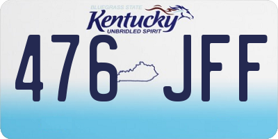 KY license plate 476JFF