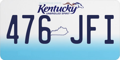 KY license plate 476JFI