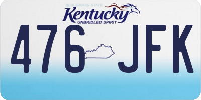 KY license plate 476JFK
