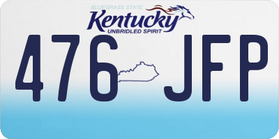 KY license plate 476JFP