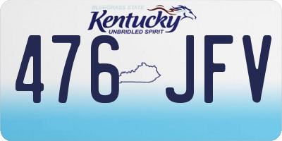KY license plate 476JFV
