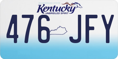KY license plate 476JFY