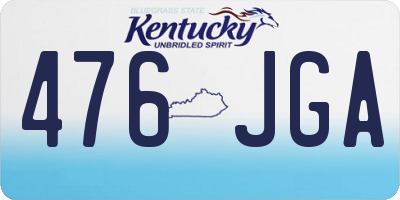 KY license plate 476JGA