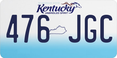 KY license plate 476JGC