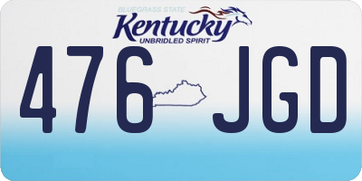 KY license plate 476JGD