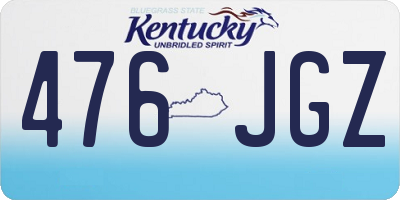 KY license plate 476JGZ