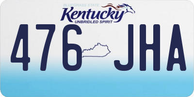 KY license plate 476JHA