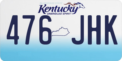 KY license plate 476JHK
