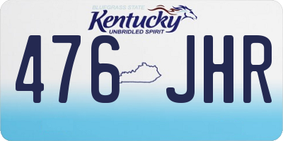 KY license plate 476JHR