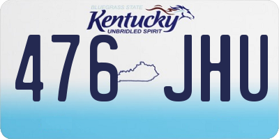 KY license plate 476JHU