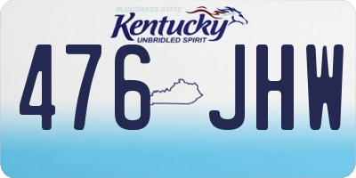 KY license plate 476JHW