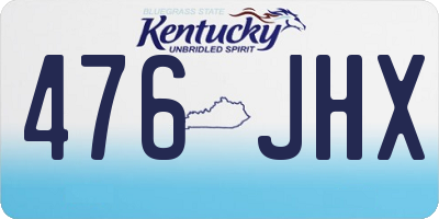 KY license plate 476JHX