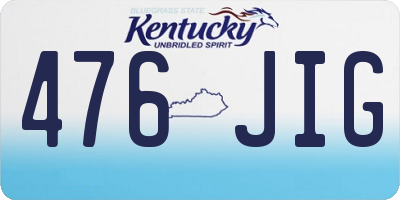 KY license plate 476JIG