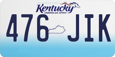 KY license plate 476JIK