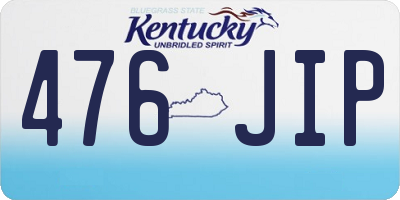 KY license plate 476JIP