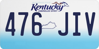 KY license plate 476JIV