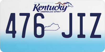 KY license plate 476JIZ