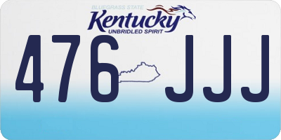 KY license plate 476JJJ