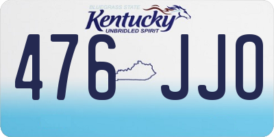 KY license plate 476JJO