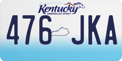 KY license plate 476JKA