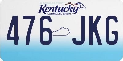 KY license plate 476JKG