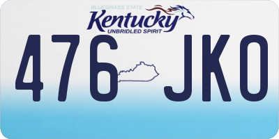 KY license plate 476JKO